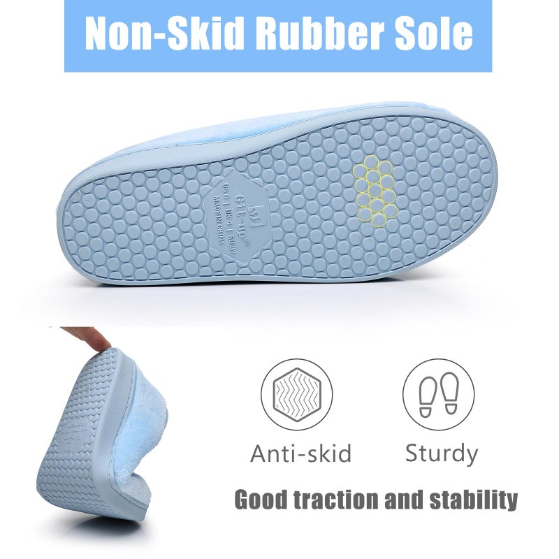 Git-up Women Diabetic Slippers Arthritis Edema Memory Foam Closed Toed Slippers, Blue, 8 D(M) US - Image 5